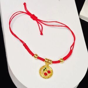 Red String Lotus Charm Bracelet 🌸 Lucky Fashion Chinese New Year Rakhi Style